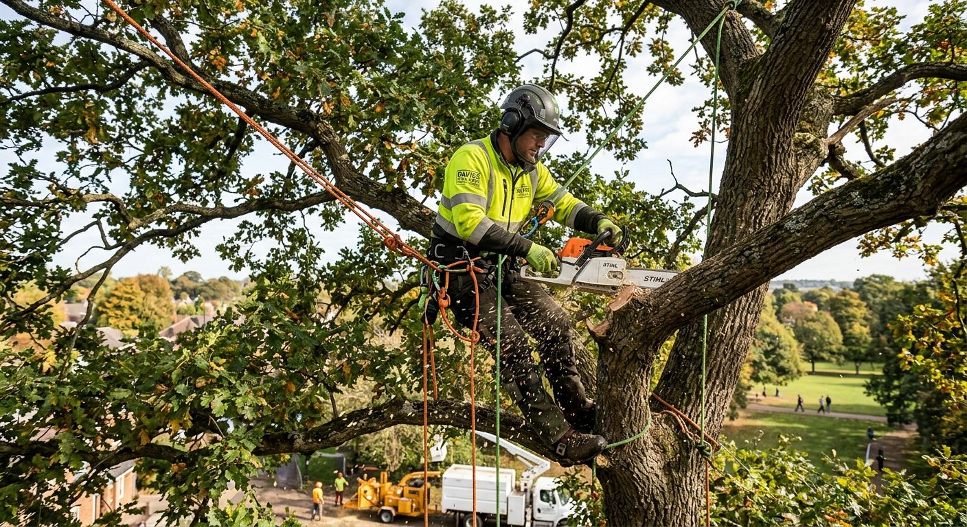 Arboriste certifie a l'oeuvre a Nédélec