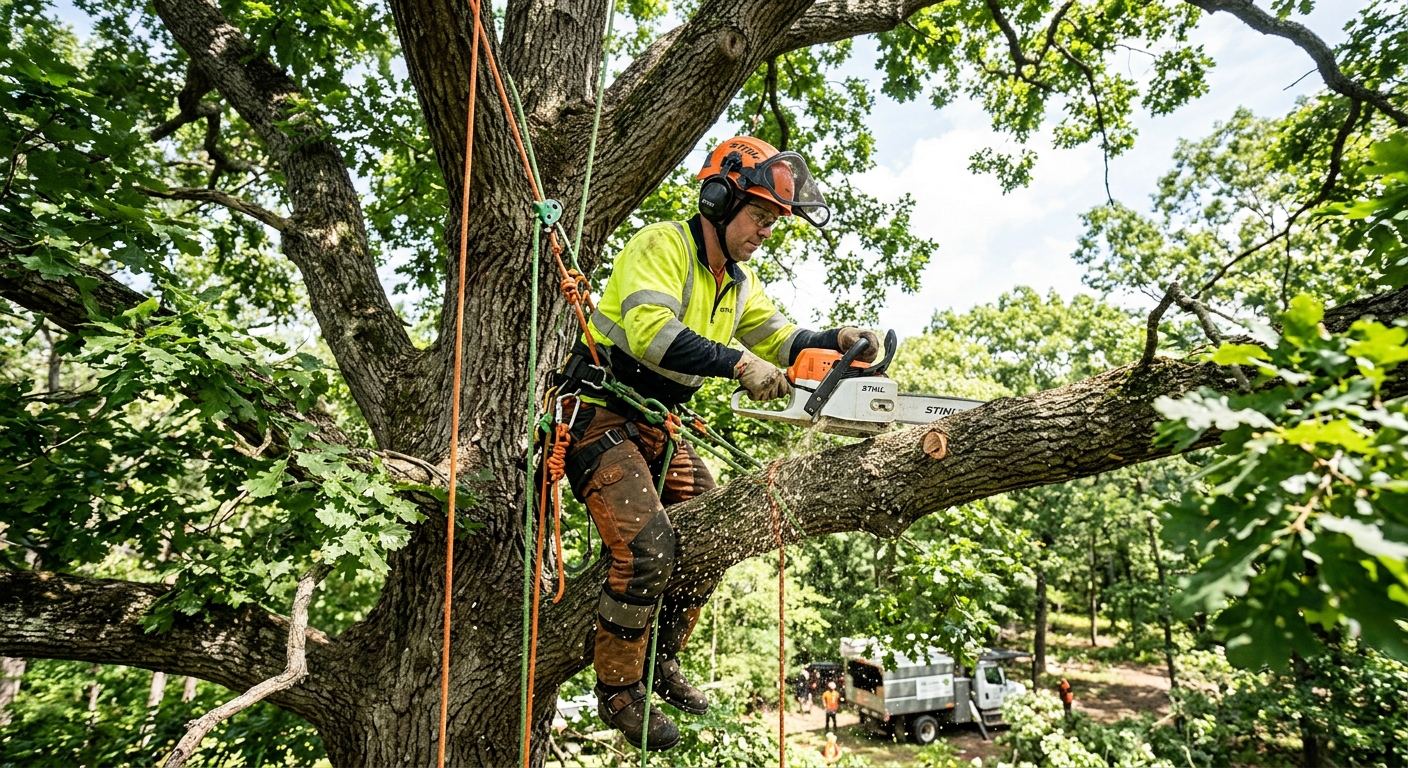 Arboriste certifie a l'oeuvre a Brébeuf