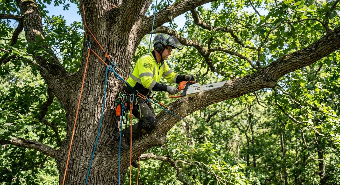 Arboriste certifie a l'oeuvre a Témiscaming
