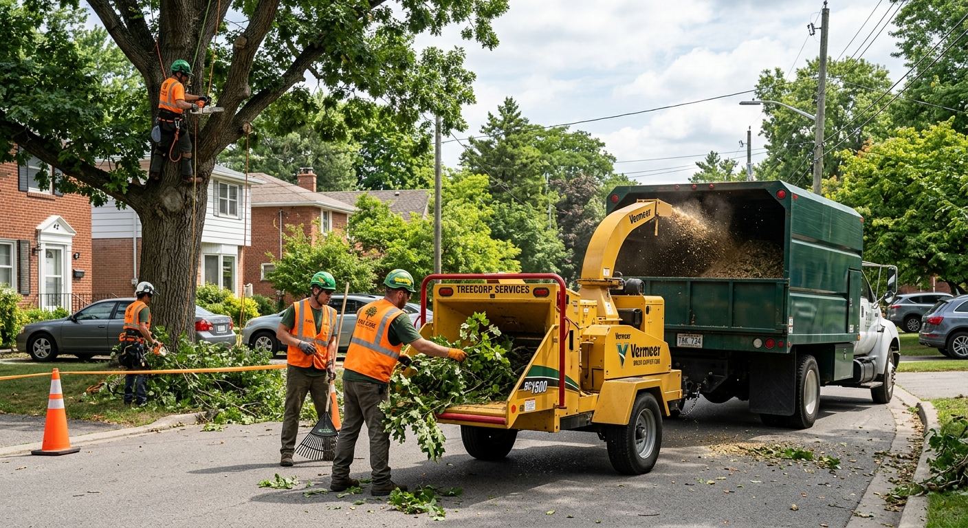 Taille d'arbres residentielle a Bégin, Quebec