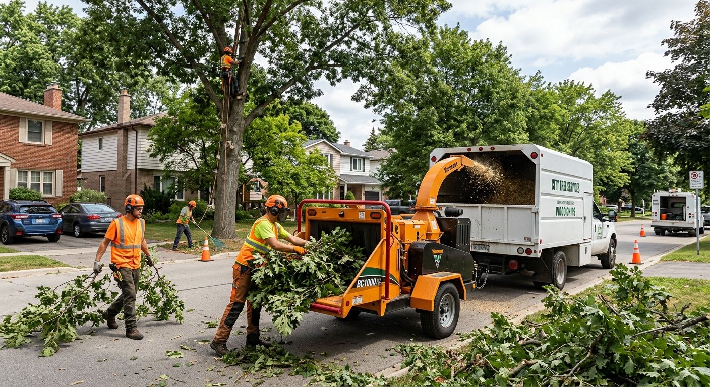 Taille d'arbres residentielle a Saint-Irénée, Quebec