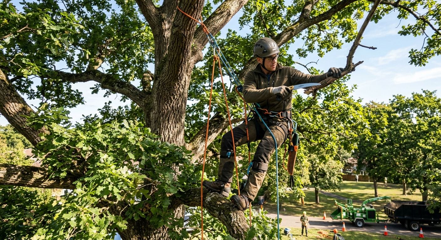 Arboriste certifie a l'oeuvre a Saint-Ferréol-les-Neiges
