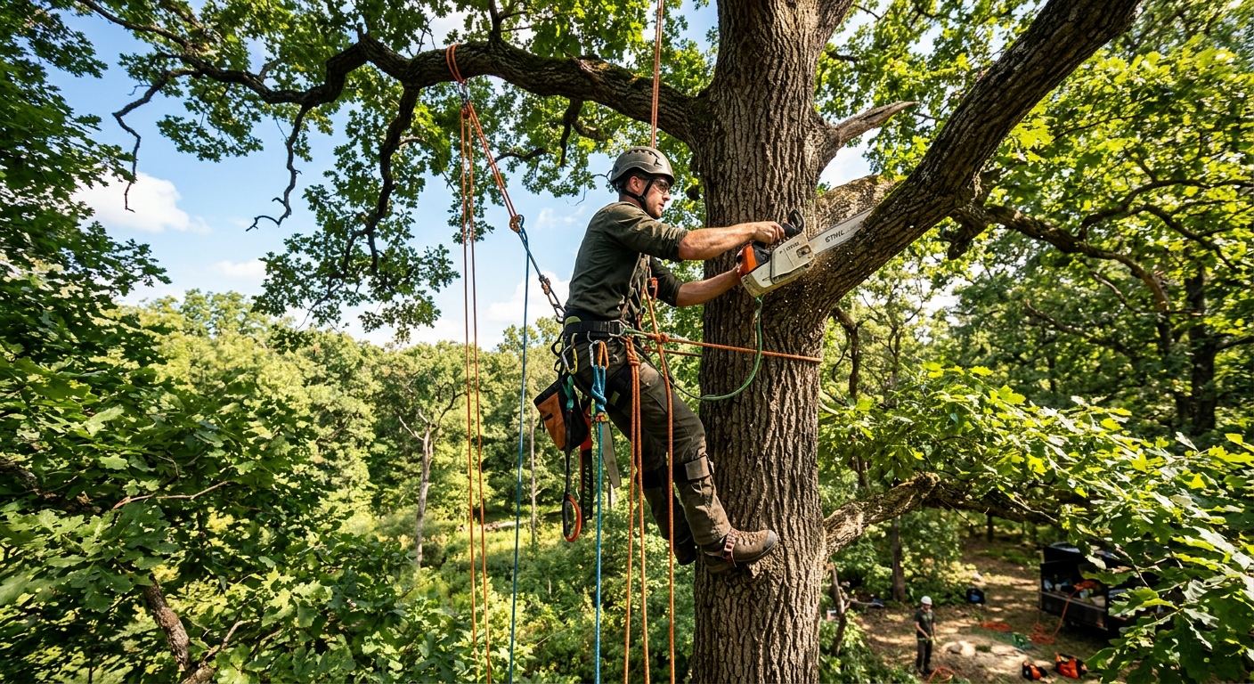 Taille d'arbres residentielle a Péribonka, Quebec