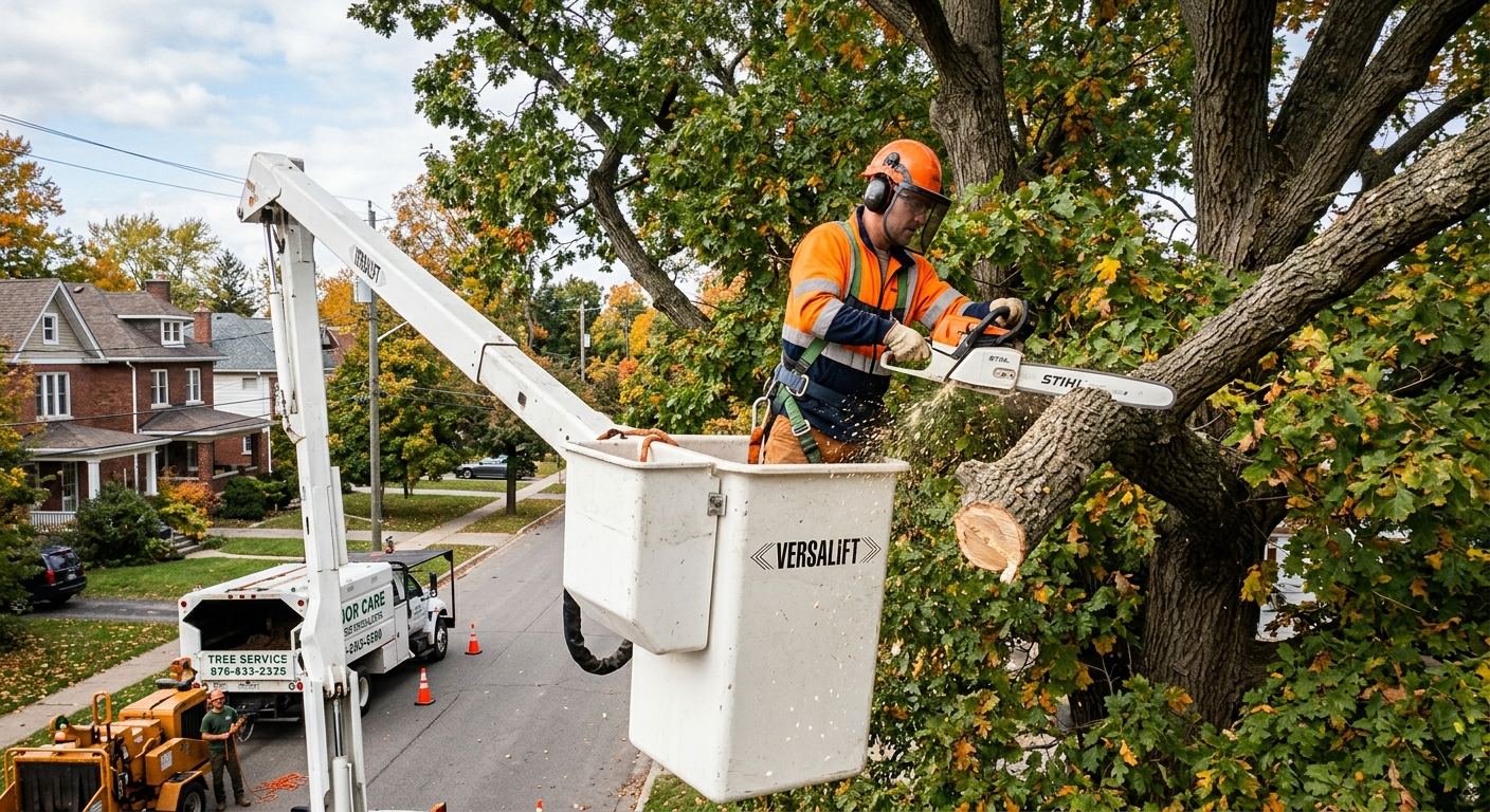 Arboriste certifie a l'oeuvre a Poularies